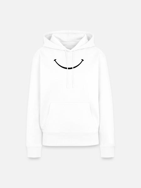 lächeln - Frauen Premium Bio Hoodie - Weiß