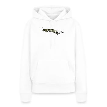 Gestreifte gelbe Raupe - Frauen Premium Bio Hoodie - Weiß - Vorne - Julia (174cm)