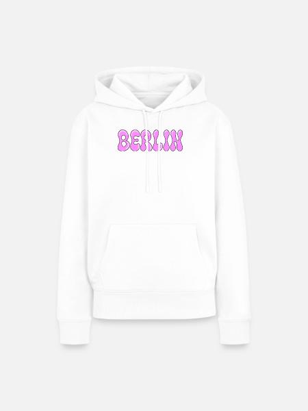 Berlin Bubbles Pink Retro - Frauen Premium Bio Hoodie - Weiß