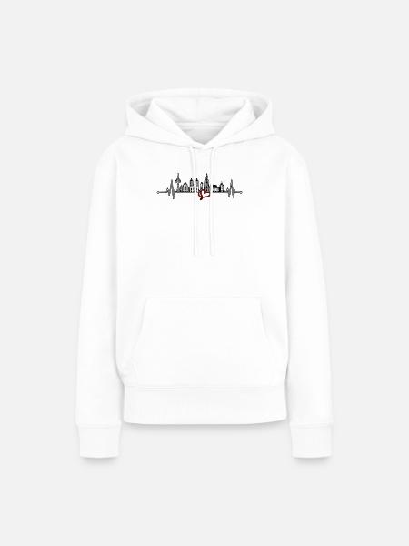 Stadtherz Skyline Verbindung - Frauen Premium Bio Hoodie - Weiß