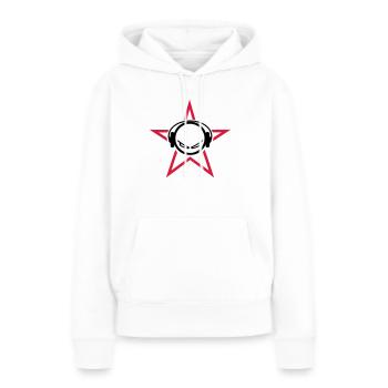 DJ - Sweat à capuche Premium bio Femme - blanc - Devant - Julia (174cm)