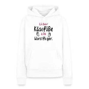 kaesefuesse_wurstfinger - Frauen Premium Bio Hoodie - Weiß - Vorne - Julia (174cm)