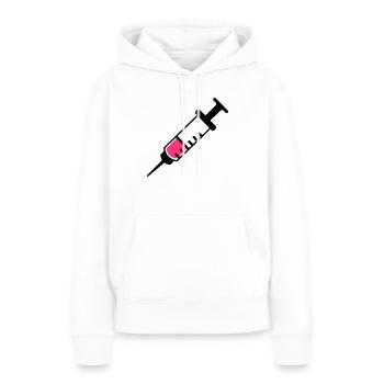 seringue - Sweat à capuche Premium bio Femme - blanc - Devant - Julia (174cm)