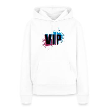 Effet 3D VIP - Sweat à capuche Premium bio Femme - blanc - Devant - Julia (174cm)
