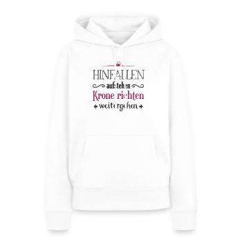 Krone richten 2 farbig - Frauen Premium Bio Hoodie - Weiß - Vorne - Julia (174cm)