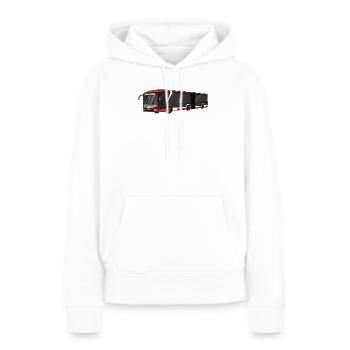 Bus - Sweat à capuche Premium bio Femme - blanc - Devant - Julia (174cm)