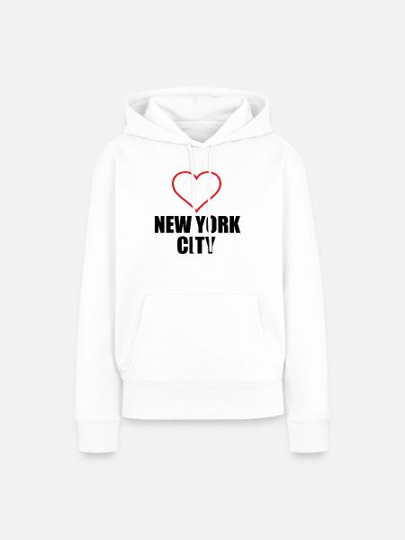 New York - Frauen Premium Bio Hoodie - Weiß