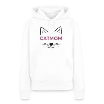 CAT-mom - Frauen Premium Bio Hoodie - Weiß - Vorne - Julia (174cm)