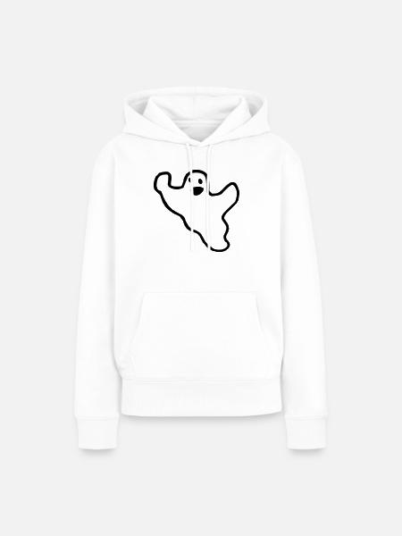 Gespenst - Frauen Premium Bio Hoodie - Weiß