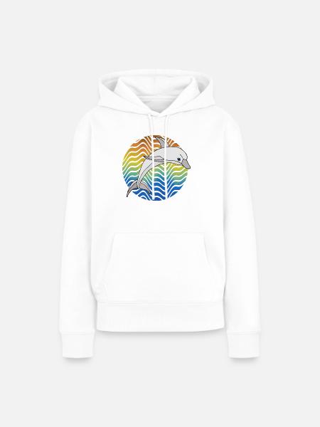 Delfin - Frauen Premium Bio Hoodie - Weiß