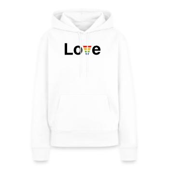 Chemise d’amour arc-en-ciel CSD - Sweat à capuche Premium bio Femme - blanc - Devant - Julia (174cm)