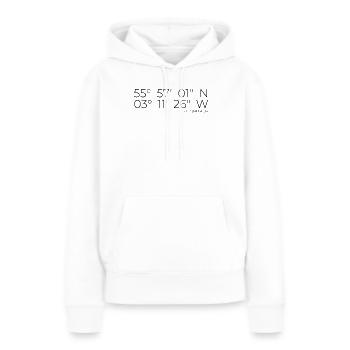 Koordinaten Edinburgh Schottland - Frauen Premium Bio Hoodie - Weiß - Vorne - Julia (174cm)
