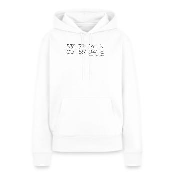 Coordonnées Ottensen Hamburg - Sweat à capuche Premium bio Femme - blanc - Devant - Julia (174cm)