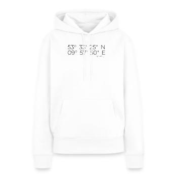 Coordonnées St. Pauli Hambourg - Sweat à capuche Premium bio Femme - blanc - Devant - Julia (174cm)
