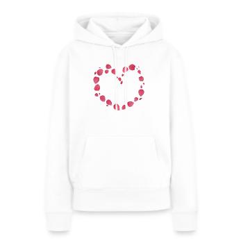 Un cœur fait de véritables pétales de rose rose - Sweat à capuche Premium bio Femme - blanc - Devant - Julia (174cm)