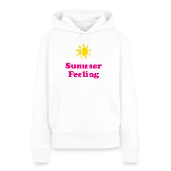 Sensation d’été - Sweat à capuche Premium bio Femme - blanc - Devant - Julia (174cm)