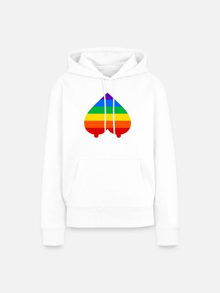 Regenbogen - Frauen Premium Bio Hoodie - Weiß