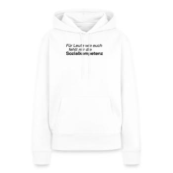 Compétences sociales - Sweat à capuche Premium bio Femme - blanc - Devant - Julia (174cm)