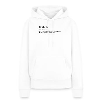 Résilience - Sweat à capuche Premium bio Femme - blanc - Devant - Julia (174cm)