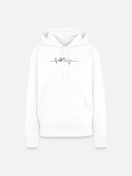 Fahrrad Herzschlag – EKG Radfahrer - Frauen Premium Bio Hoodie - Weiß