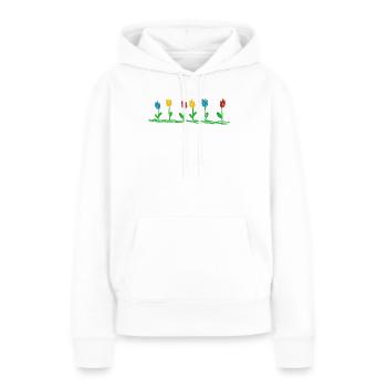 Garten Blumen Natur Gärner Blumenbeet - Frauen Premium Bio Hoodie - Weiß - Vorne - Julia (174cm)