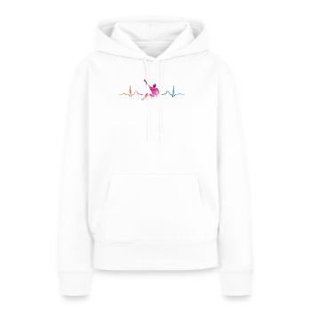Boulderer Herzschlag Boulder Bouldern - Frauen Premium Bio Hoodie - Weiß - Vorne - Julia (174cm)