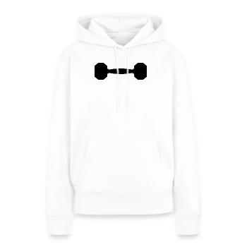 Haltère - Sweat à capuche Premium bio Femme - blanc - Devant - Julia (174cm)