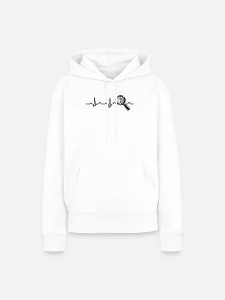  Herzschlag Münzsammeln Numismatiker Numismatik - Frauen Premium Bio Hoodie - Weiß
