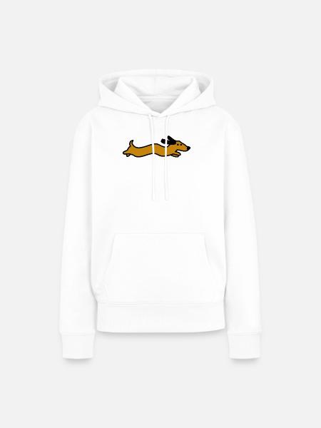 Lustiger Dackel Hundesport - Frauen Premium Bio Hoodie - Weiß