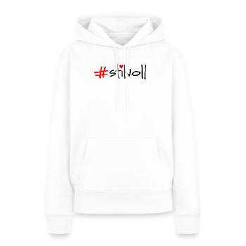 chic - Sweat à capuche Premium bio Femme - blanc - Devant - Julia (174cm)
