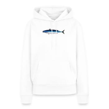 Makrele Natur für Angler in Skandinavien, Norwegen - Frauen Premium Bio Hoodie - Weiß - Vorne - Julia (174cm)