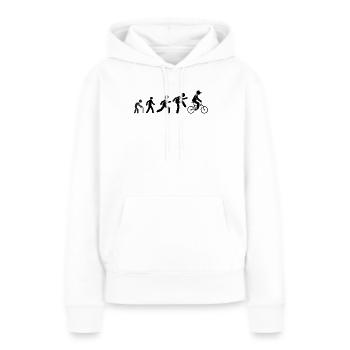 Evolution Cyclist Bicycle Man MTB Geschenk - Frauen Premium Bio Hoodie - Weiß - Vorne - Julia (174cm)