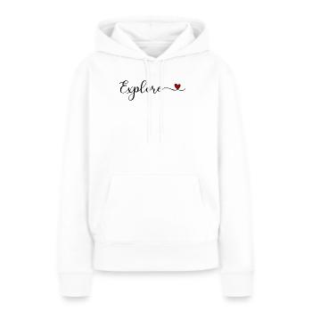 Explorez la typographie avec un cœur - Sweat à capuche Premium bio Femme - blanc - Devant - Julia (174cm)
