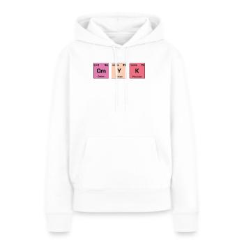 CMYK in periodischen Elementen - Frauen Premium Bio Hoodie - Weiß - Vorne - Julia (174cm)