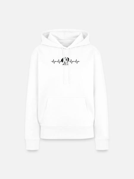 Dalmatiner EKG Herzschlag - Frauen Premium Bio Hoodie - Weiß