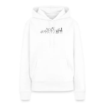 Evolution Computerarbeit - Frauen Premium Bio Hoodie - Weiß - Vorne - Julia (174cm)