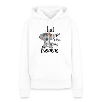 Just a girl who loves Koalas. - Frauen Premium Bio Hoodie - Weiß - Vorne - Julia (174cm)
