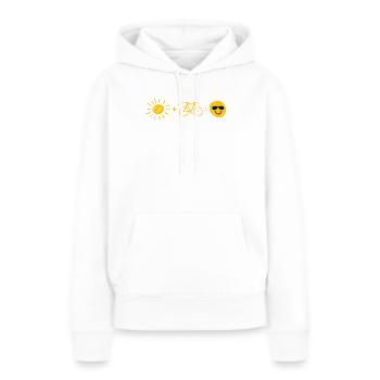 Soleil et vélo - Sweat à capuche Premium bio Femme - blanc - Devant - Julia (174cm)