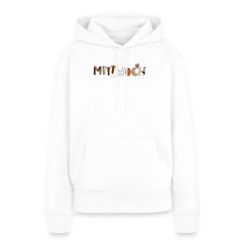 Mercredi en semaine - Sweat à capuche Premium bio Femme - blanc - Devant - Julia (174cm)