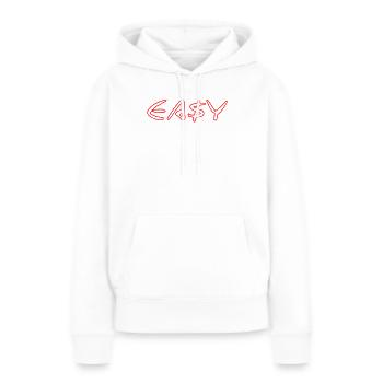 Facile - Sweat à capuche Premium bio Femme - blanc - Devant - Julia (174cm)