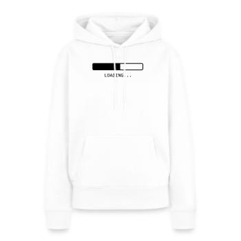 Loading... - Sweat à capuche Premium bio Femme - blanc - Devant - Julia (174cm)