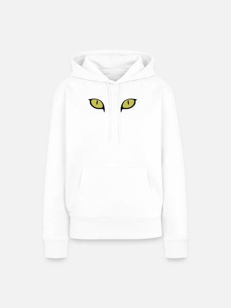 Katzenaugen Schwarz - Frauen Premium Bio Hoodie - Weiß