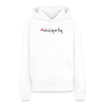 #einzigartig - Frauen Premium Bio Hoodie - Weiß - Vorne - Julia (174cm)