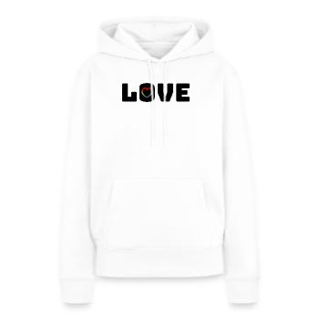 Love Heart Rainbow black - Frauen Premium Bio Hoodie - Weiß - Vorne - Julia (174cm)