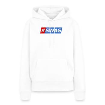 SWAG Bloc Couleurs Hashtag - Sweat à capuche Premium bio Femme - blanc - Devant - Julia (174cm)