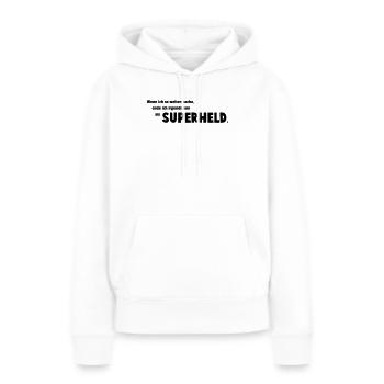 Super-héros - Sweat à capuche Premium bio Femme - blanc - Devant - Julia (174cm)
