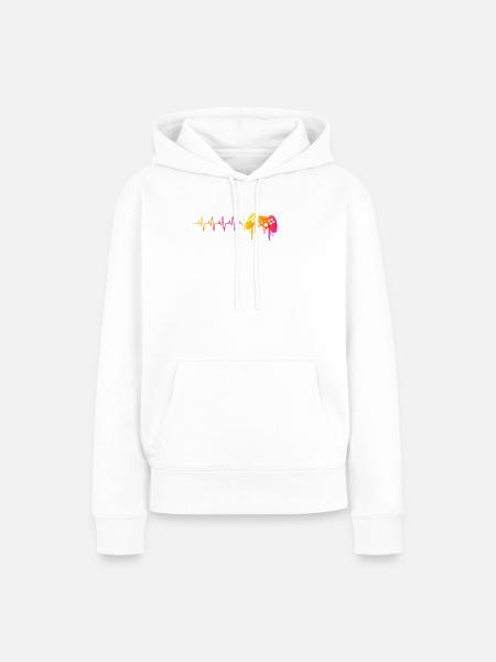 gamer love - Frauen Premium Bio Hoodie - Weiß