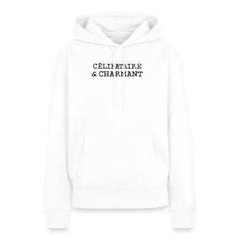Célibataire et Charmant  - Sweat à capuche Premium bio Femme - blanc - Devant - Julia (174cm)