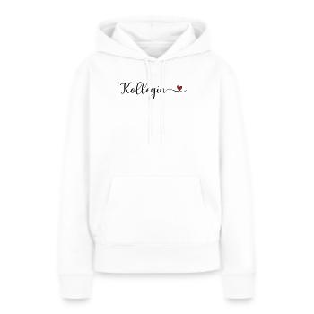 Kollegin mit Herz - Frauen Premium Bio Hoodie - Weiß - Vorne - Julia (174cm)
