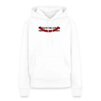 Enttäuschung in Grenzen - Frauen Premium Bio Hoodie - Weiß - Vorne - Julia (174cm)